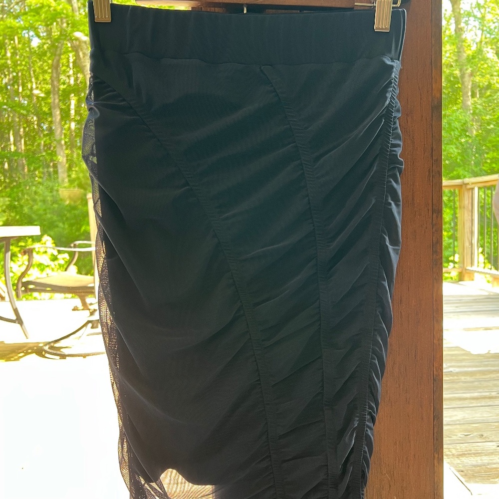 Opening Ceremony Navy mesh, rouched knee-length skirt - Size S